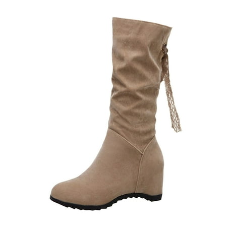 ZHAGHMIN Women S Knee-High Boots Ladies Solid Color Lace Ribbon Inner Fashion Medium Boots Boots Wide Calf Women Wedge Platform Tall Boots For Women Wide Calf With Heel Womens Wide Boots With Wide C
ZHAGHMIN Women S Knee-High Boots Ladies Solid Color Lace Ribbon Inner Fashion Medium Boots Boots Wide Calf Women Wedge Platform Tall Boots For Women Wide Calf With Heel Womens Wide Boots With Wide C
