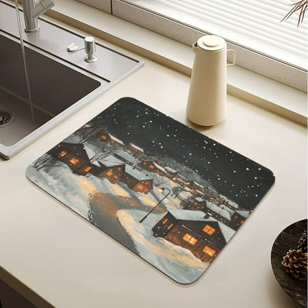 Snowy Night Scene Drying Mat Diatomaceous Earth Super Absorbent Slip Rubber Sole Heat Resistant 230 Degrees Fahrenheit 23.6×19.7in
Snowy Night Scene Drying Mat Diatomaceous Earth Super Absorbent Slip Rubber Sole Heat Resistant 230 Degrees Fahrenheit 23.6×19.7in