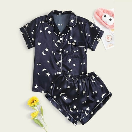 Pajamas for Women KKCXFJX Fashion Women Casual Printed Short Sleeve Turn-down Tops Shorts Pants Set Sleepwear
Pajamas for Women KKCXFJX Fashion Women Casual Printed Short Sleeve Turn-down Tops Shorts Pants Set Sleepwear