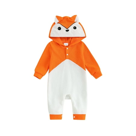 Qtinghua Newborn Baby Boy Girl Romper Fox Pattern Hooded Long Sleeve Jumpsuit Waffle Bodysuit Fall Clothes Orange 12-18 Months
Qtinghua Newborn Baby Boy Girl Romper Fox Pattern Hooded Long Sleeve Jumpsuit Waffle Bodysuit Fall Clothes Orange 12-18 Months