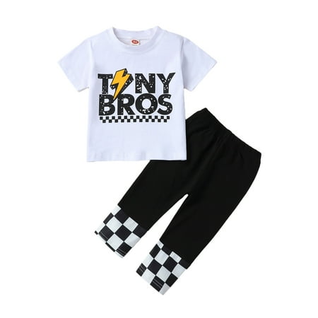 Genuiskids 2Pcs Kids Baby Boy Summer Outfits Short Sleeve Letter T-shirt Tops Checkerboard Pants Set 9M 12M 2T 3T 4T Toddler Clothes
Genuiskids 2Pcs Kids Baby Boy Summer Outfits Short Sleeve Letter T-shirt Tops Checkerboard Pants Set 9M 12M 2T 3T 4T Toddler Clothes