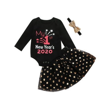 xingqing My First New Year s Outfit Newborn Baby Girl Clothes Long Sleeve Romper Top+Tutu Skirt+Headband 3Pcs Skirt Set Black
xingqing My First New Year s Outfit Newborn Baby Girl Clothes Long Sleeve Romper Top+Tutu Skirt+Headband 3Pcs Skirt Set Black