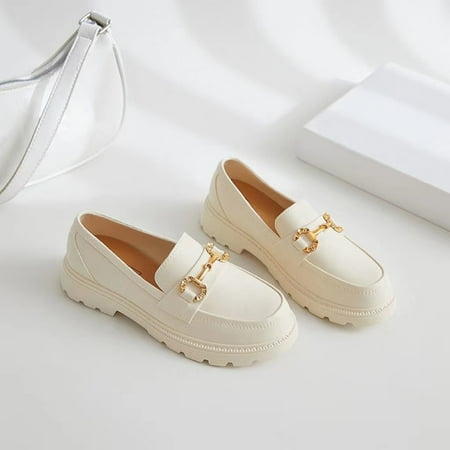 Women‘s Metal Buckle Decor Platform Loafers Versatile Round Toe Slip On Shoes Solid Color Non-slip Shoes
Women‘s Metal Buckle Decor Platform Loafers Versatile Round Toe Slip On Shoes Solid Color Non-slip Shoes