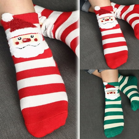 Christmas Socks Fashion Cartoon Santa Winter Warm Socks Crew Socks for Women