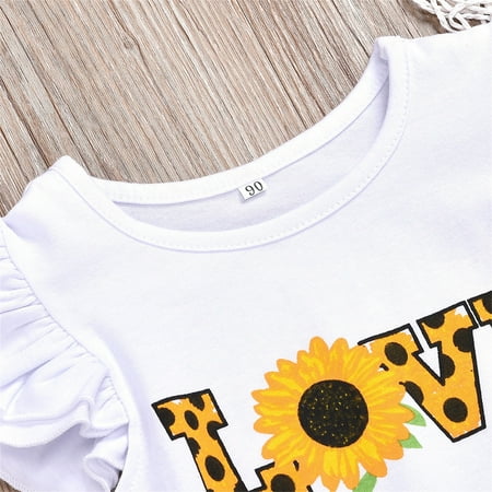 dmqupv Baby Girl Clothes New Kids Toddler Baby Girls Ruffled Sleeve Letter Tops Sunflower Leopard Girls Outfits Size 16 White 4-5 Years
dmqupv Baby Girl Clothes New Kids Toddler Baby Girls Ruffled Sleeve Letter Tops Sunflower Leopard Girls Outfits Size 16 White 4-5 Years