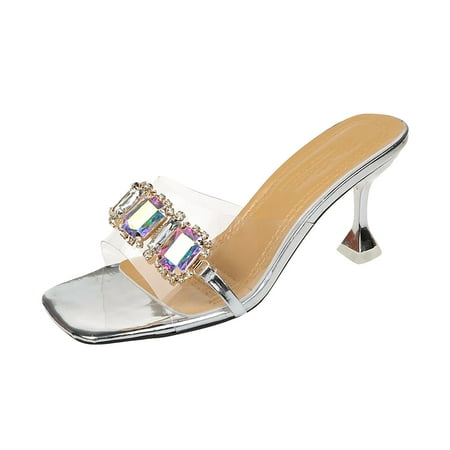 Cathalem Sandals For Women Ladies Heel High Heel Casual Bohemian Beach Shoes Silver 39
Cathalem Sandals For Women Ladies Heel High Heel Casual Bohemian Beach Shoes Silver 39