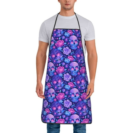 Naloa 1Pack Adjustable Bib Apron Waterdrop Resistant Cooking Kitchen Aprons for Women Men Chef blue Skull purple flower1 Print
Naloa 1Pack Adjustable Bib Apron Waterdrop Resistant Cooking Kitchen Aprons for Women Men Chef blue Skull purple flower1 Print