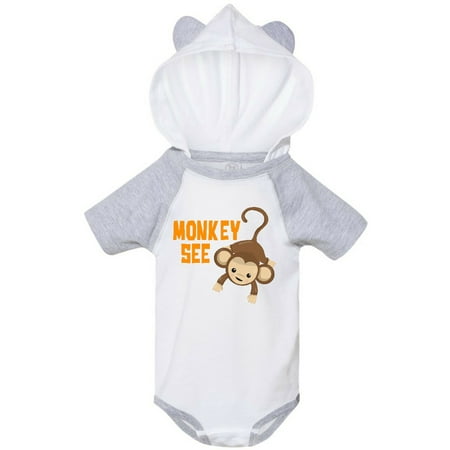Inktastic Monkey See with Monkey Gift Baby Boy or Baby Girl Bodysuit