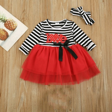 Hunpta Kids Newborn Baby Girls Long Sleeve Letter Cute Cartoon Striped Patchwork Tulle Dress Princess Dress Headbands Set2PCS
Hunpta Kids Newborn Baby Girls Long Sleeve Letter Cute Cartoon Striped Patchwork Tulle Dress Princess Dress Headbands Set2PCS