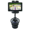 Unique Auto Cupholder and Suction Windshield Dual Purpose Mounting System for Garmin Nuvi 1490Tpro - Flexible Holder System Includes Two Mount Options