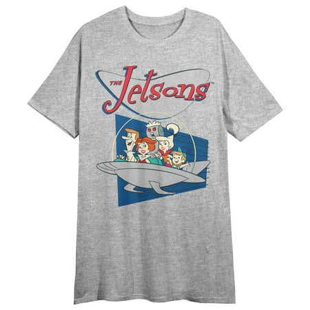 The Jetsons Logo Women s Heather Gray Sleep Shirt-Medium
