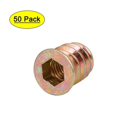 Wooden Furniture Metal Hex Socket Insert Screws E-Nuts Fittings M6x13mm 50pcs 
Wooden Furniture Metal Hex Socket Insert Screws E-Nuts Fittings M6x13mm 50pcs