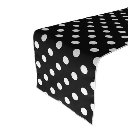 Cotton Print Table Runner Polka Dots White on Black 
Cotton Print Table Runner Polka Dots White on Black
