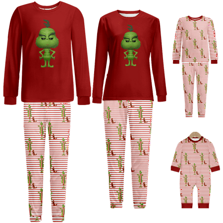 Holiday Family Matching Christmas Pajamas Set The Grinch Red White Stripe Print Sizes Baby-Kids-Adult-Pet 2-Piece Top and Pants Bodysuits Xmas PJS Sleepwear
Holiday Family Matching Christmas Pajamas Set The Grinch Red White Stripe Print Sizes Baby-Kids-Adult-Pet 2-Piece Top and Pants Bodysuits Xmas PJS Sleepwear