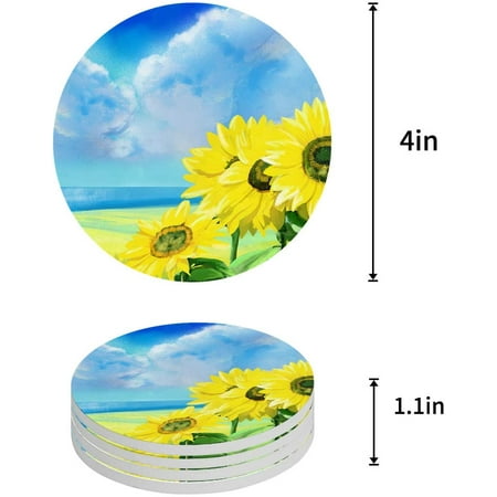 ZHANZZK Sunflower Set of 6 Round Coaster for Drinks Absorbent Ceramic Stone Coasters Cup Mat with Cork Base for Home Kitchen Room Coffee Table Bar Decor
ZHANZZK Sunflower Set of 6 Round Coaster for Drinks Absorbent Ceramic Stone Coasters Cup Mat with Cork Base for Home Kitchen Room Coffee Table Bar Decor