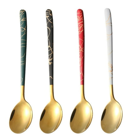 PATKAW 4Pcs Long Handle Spoons Stainless Steel Spoons Dessert Spoon Coffee Stirring Spoon
PATKAW 4Pcs Long Handle Spoons Stainless Steel Spoons Dessert Spoon Coffee Stirring Spoon