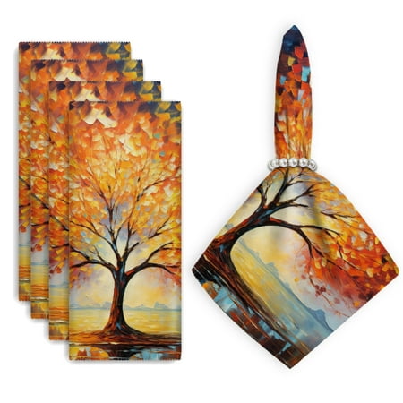 Bahomeck Cloth Napkins Set Of 4 18*18 Inch Washable Polyester Napkins Dining Table Napkins Weddings Party Dinner Parties(Majestic Tree With Vibrant Orange And Red Leaves)
Bahomeck Cloth Napkins Set Of 4 18*18 Inch Washable Polyester Napkins Dining Table Napkins Weddings Party Dinner Parties(Majestic Tree With Vibrant Orange And Red Leaves)