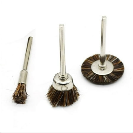 BAMILL Horse Hair Line Wire Brush Set Rotary Tool Cleaning Polishing Hobby Drill 3pc