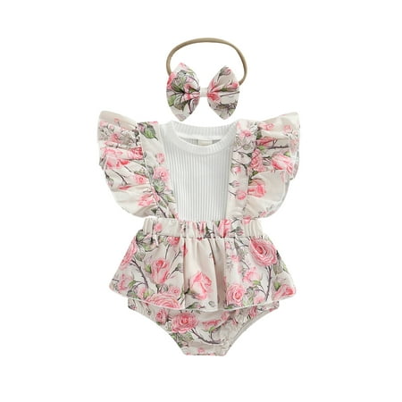 Ma&Baby Baby Girls Short Sleeve Top Floral Ruffle Suspenders Shorts Headband 3pcs Set
Ma&Baby Baby Girls Short Sleeve Top Floral Ruffle Suspenders Shorts Headband 3pcs Set