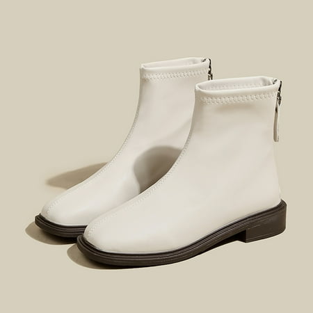 Cathalem Fashion Winter Boots for Women Fashion Women Artificial Leather Solid Color Autumn Thick Sole Square Heels Zipper Short Shoes White 7.5
Cathalem Fashion Winter Boots for Women Fashion Women Artificial Leather Solid Color Autumn Thick Sole Square Heels Zipper Short Shoes White 7.5