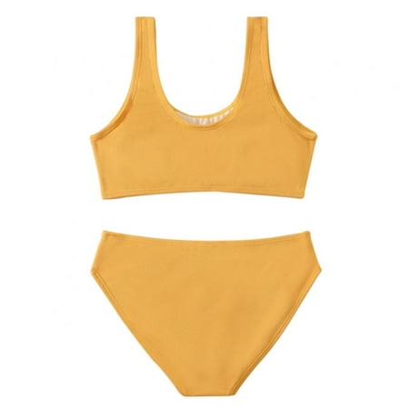 Girls Solid Swimsuits Bathing Suits Bowknit Crop Top And Bikini Bottoms Quick Dry Swimwear Kids Sunsuit Suit 7-11 Years
Girls Solid Swimsuits Bathing Suits Bowknit Crop Top And Bikini Bottoms Quick Dry Swimwear Kids Sunsuit Suit 7-11 Years