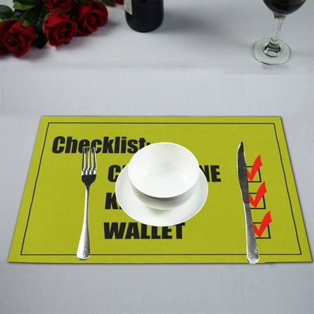 MYPOP Checklist Table Placemat Food Mat 12x18 Inches