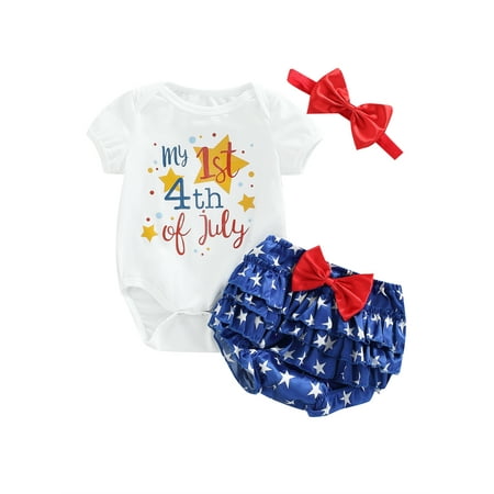 Frobukio Independence Day Newborn Baby Girls 3Pcs Outfits Letter Print Romper + Star Pattern Shorts + Headband Sets Star Letter 0-3 Months
Frobukio Independence Day Newborn Baby Girls 3Pcs Outfits Letter Print Romper + Star Pattern Shorts + Headband Sets Star Letter 0-3 Months