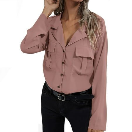 Bospose Long Sleeve Crop Top Corset Top Pink Top Fashion Women Casual Lapel Solid Color Shirt Top Single-Breasted Cardigan Blouse Lady Lapel Solid Color Shirt Top L
Bospose Long Sleeve Crop Top Corset Top Pink Top Fashion Women Casual Lapel Solid Color Shirt Top Single-Breasted Cardigan Blouse Lady Lapel Solid Color Shirt Top L