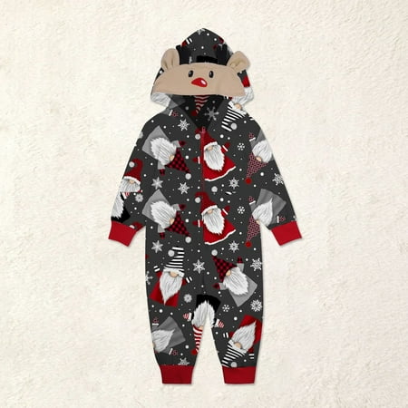 Cntydi Pajamas for Women Gifts Fashionable Christmas Print Family European And American Pajamas Parent-child Suit Baby