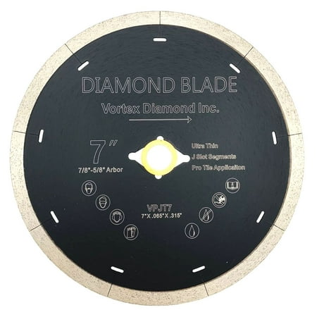 VORTEX DIAMOND VPJT 7 inch J-Slot Dry/Wet Diamond Blade with Slots for Cutting of Porcelain and Ceramic Tile
VORTEX DIAMOND VPJT 7 inch J-Slot Dry/Wet Diamond Blade with Slots for Cutting of Porcelain and Ceramic Tile
