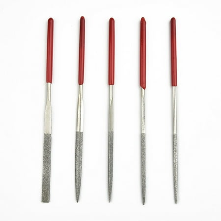 anna 5pcs/Set Metal Needle Files Set Carving Jewelry Diamond Glass Stone Wood Tool
