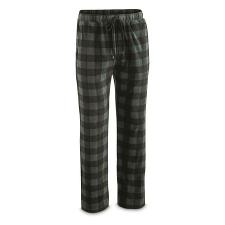 Guide Gear Men s Fleece Pajama Pants with Pockets Buffalo Plaid Lounge Pants