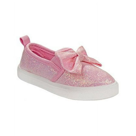 

Laura Ashley Pink & White Glitter Bow-Accent Slip-On Sneaker Size: Toddler 5