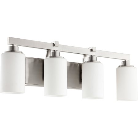 Bathroom Vanity 4 Light With Satin Nickel Finish Medium Base Bulbs 28 inch 400 Watts