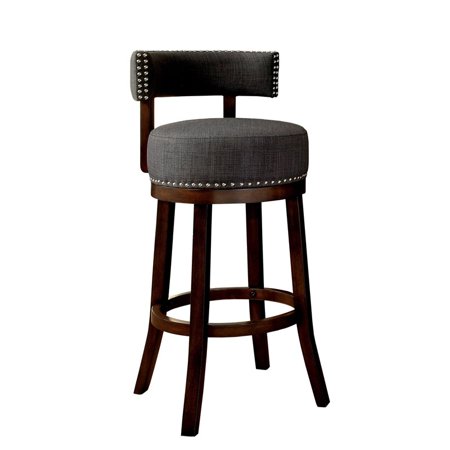 Furniture of America Kalin Swivel 40.5 inch Bar Stool in Gray (Set of 2)