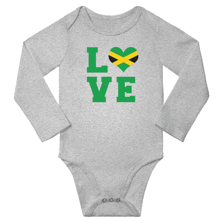 Love Jamaica Heart Flag Baby Long Slevve Bodysuit Romper (Gray 3-6 Months)
Love Jamaica Heart Flag Baby Long Slevve Bodysuit Romper (Gray 3-6 Months)