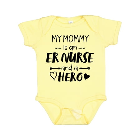 Inktastic My Mommy is an ER Nurse and a Hero Gift Baby Boy or Baby Girl Bodysuit