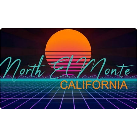 North El Monte California 4 X 2.25-Inch Fridge Magnet Retro Neon Design