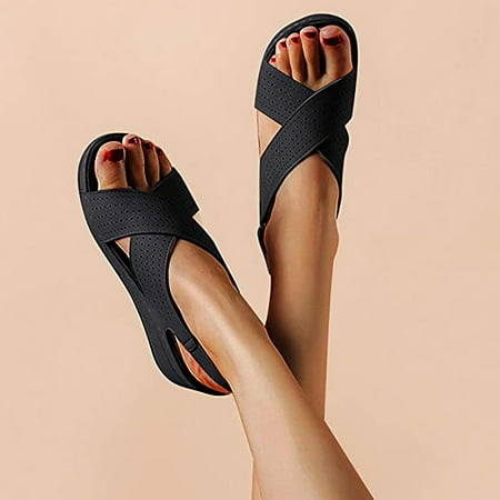 Women s Wedge Sandals Cut Out Open Toe Outdoor Travel Comfort Sandals Shoes
