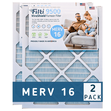 FILTI 9500 Air Filter 20x25x1 MERV 16 | Pleated HVAC AC Furnace Filter | MADE IN USA (2 PACK)(20x25x1)
FILTI 9500 Air Filter 20x25x1 MERV 16 | Pleated HVAC AC Furnace Filter | MADE IN USA (2 PACK)(20x25x1)