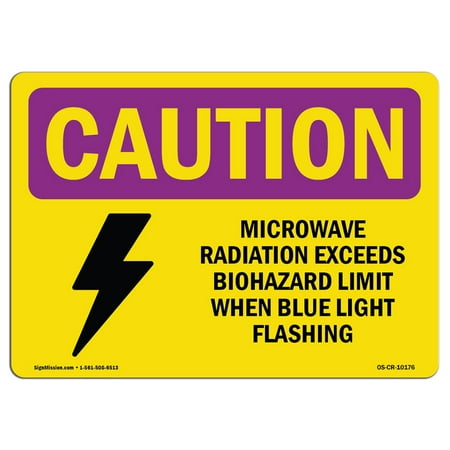 OSHA CAUTION RADIATION Sign - Microwave Radiation Blue Light | Made in the USA