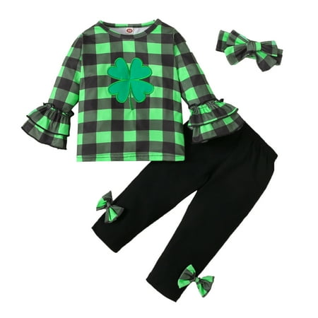 Toddler Baby Girls St.Patrick s Day Flare Sleeve Plaid Printed Ruffles Tops Pants Headbands Outfits
Toddler Baby Girls St.Patrick s Day Flare Sleeve Plaid Printed Ruffles Tops Pants Headbands Outfits