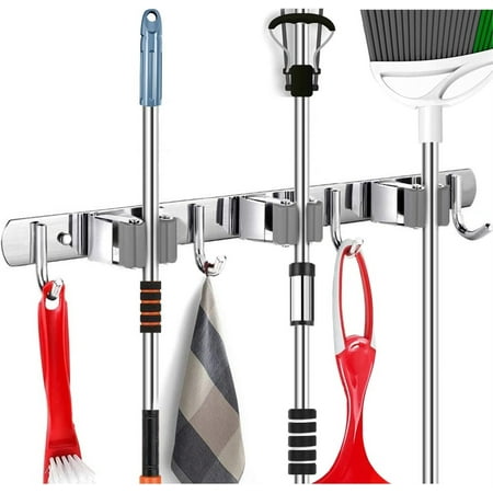 Mop broom rack heavy hook wall mounted stainless steel household laundry bathroom kitchen garage garden public shelves durable
Mop broom rack heavy hook wall mounted stainless steel household laundry bathroom kitchen garage garden public shelves durable