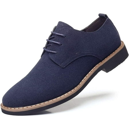 Men s Suede Dress Shoes Casual Lace Up Oxfords Shoes