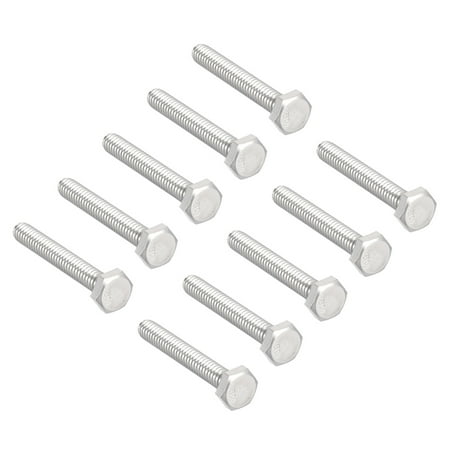 1/4-20x1-3/4 304 Stainless Steel Hex Head Screw Bolts 10pcs