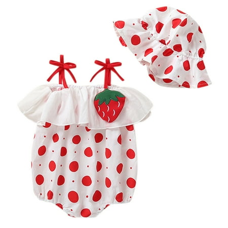 TAIAOJING Baby Romper Hat Ruffled Dot Girls Straps Print Bodysuit Sunsuit Girls Romper&Jumpsuit Onesie Outfit 3-6 Months
TAIAOJING Baby Romper Hat Ruffled Dot Girls Straps Print Bodysuit Sunsuit Girls Romper&Jumpsuit Onesie Outfit 3-6 Months