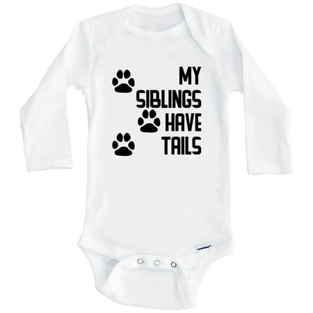 My Siblings Have Tails Cute Dog One Piece Baby Bodysuit (Long Sleeve) 3-6 Months White
My Siblings Have Tails Cute Dog One Piece Baby Bodysuit (Long Sleeve) 3-6 Months White