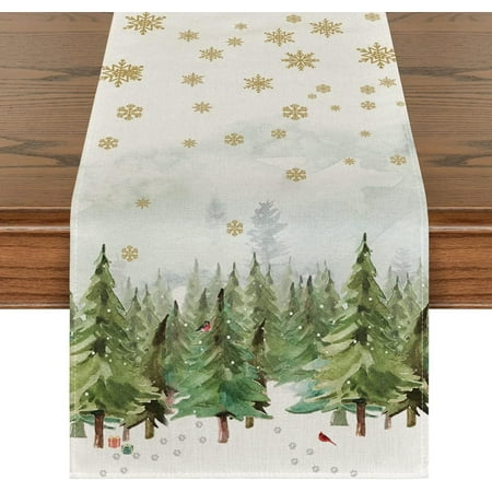 Xmas Trees Cardinals Snowflakes Gifts Christmas Table Runner Seasonal Kitchen Dining Table Decoration for Outdoor Home Party 13x120 Inch
Xmas Trees Cardinals Snowflakes Gifts Christmas Table Runner Seasonal Kitchen Dining Table Decoration for Outdoor Home Party 13x120 Inch