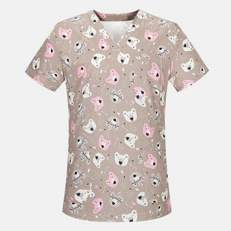 Hvyesh New Year s Deals Plus Size Tops for Women Scrubs Womens Working Uniform Nursing Uniform With Pockets Short Sleeve Printed Blouse Blue Scrubs for women S
Hvyesh New Year s Deals Plus Size Tops for Women Scrubs Womens Working Uniform Nursing Uniform With Pockets Short Sleeve Printed Blouse Blue Scrubs for women S