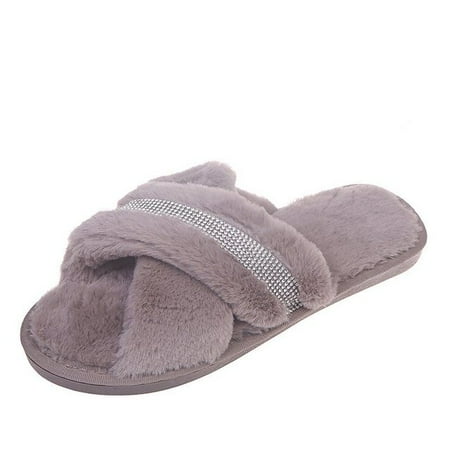 CoCopeanut Winter New Rhinestone House Women Fur Slippers Bedroom Warm Faux Fur Ladies Flat Shoes Slip-on Indoor Women Plush Slippers
CoCopeanut Winter New Rhinestone House Women Fur Slippers Bedroom Warm Faux Fur Ladies Flat Shoes Slip-on Indoor Women Plush Slippers